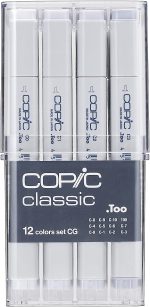 Copic Classic, Alcohol-based Markers, 12pc Set, Neutral Gray (Discontinued model: EAN 4511338002179) - Image 2